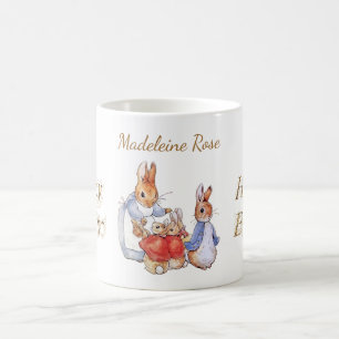 Taza De Café Nombre personalizado Peter el conejo feliz Pascua