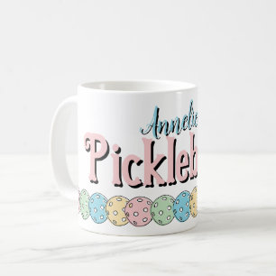 Taza De Café Nombre personalizado "Pickleballer" Papel de pelot