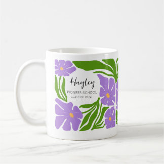 Taza De Café Nombre personalizado Pioneer School Regalo Floral