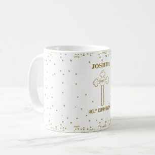 Taza De Café Nombre personalizado Primera Comunión Cruz de aspe