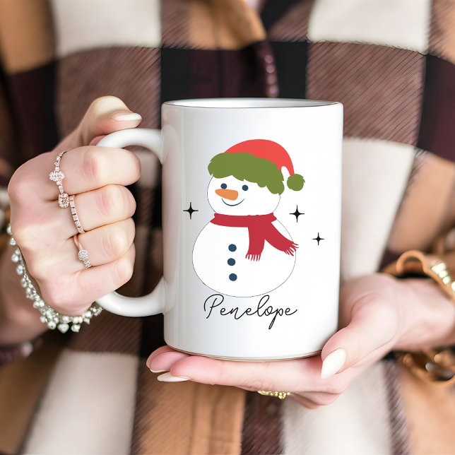 Taza De Café Nombre personalizado que los Navidades de Snowman  (snowman mug, Christmas vibes mug, personalized snowman mug, custom name mug, holiday mug gift,)