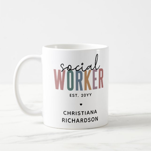 Taza De Café Nombre personalizado Regalos de graduación de trab (Izquierda)
