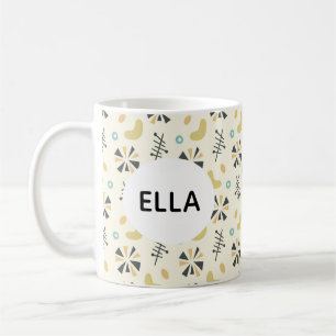 Taza De Café Nombre personalizado Resumen retro de 1950
