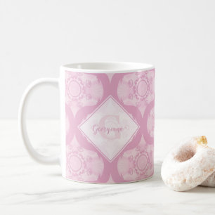 Taza De Café Nombre personalizado retro 1970 Preppy en Mandala 