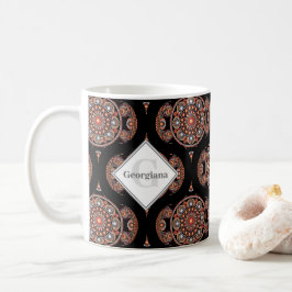 Taza De Café Nombre personalizado Retro Safari Sunset Bohemira 