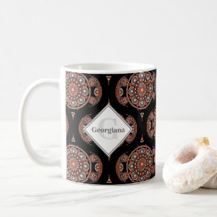 Taza De Café Nombre personalizado Retro Safari Sunset Bohemira 