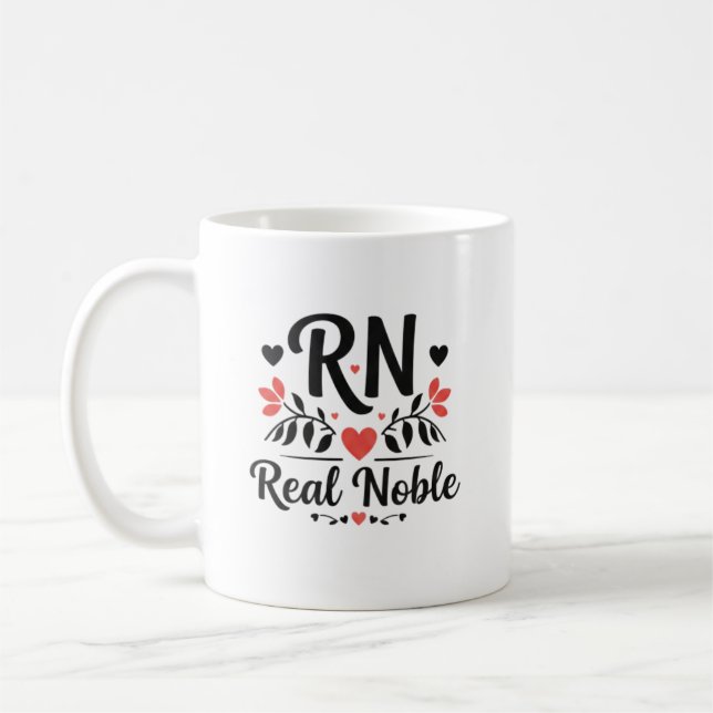 Taza De Café Nombre personalizado RN Real Noble Regalo floral (Izquierda)