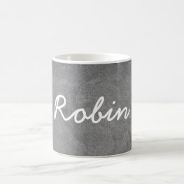 Taza De Café Nombre personalizado Robin Chalkboard Typography