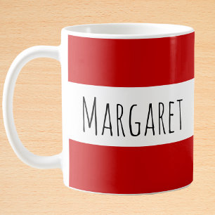 Taza De Café Nombre personalizado rojo personalizado personaliz