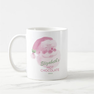 Taza De Café Nombre Personalizado Rosa Chocolate Caliente Navid