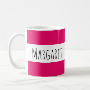 Taza De Café Nombre personalizado rosado en caliente personaliz