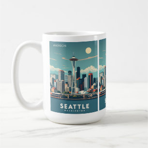 Taza De Café Nombre personalizado Seattle Washington