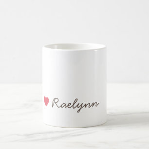 Taza De Café Nombre personalizado Símbolo de corazón rojo dimin