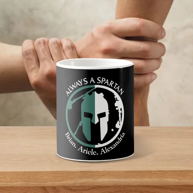 Taza De Café Nombre personalizado Spartan Strong Go Green (Subido por el creador)