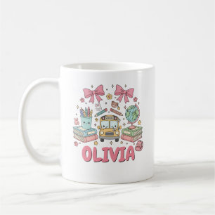 Taza De Café Nombre Personalizado Suministros Escolares Lindos