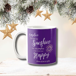 Taza De Café Nombre personalizado Sunshine hacerme feliz púrpur