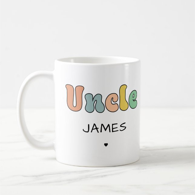 Taza De Café Nombre personalizado tío regalo retro | Tío Person (Izquierda)
