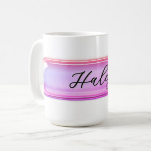 Taza De Café Nombre Personalizado Vidrio Iridescente Morado   P