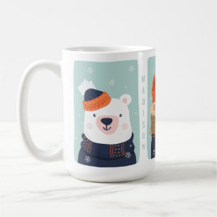Taza De Café Nombre personalizado Winter Animals mug 1/2