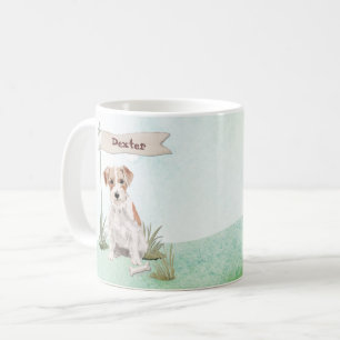 Taza De Café Nombre personalizado Wire Jack Russell Mascota Dog
