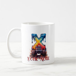 Taza De Café Nombre Personalizado 'X' Barro Splatter Monstrous 