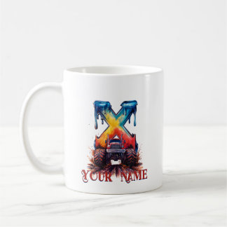 Taza De Café Nombre Personalizado 'X' Barro Splatter Monstrous 