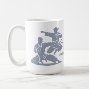 Taza De Café Nombre personalizado y artes marciales de texto