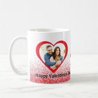 Taza De Café Nombre personalizado y foto de San Valentín