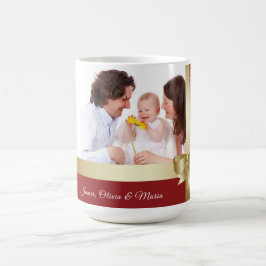 Taza De Café Nombre personalizado y foto de vacaciones Arco roj