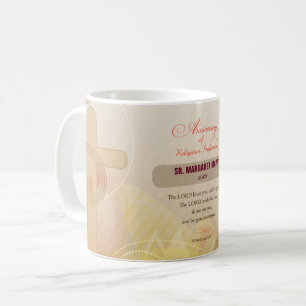 Taza De Café Nombre personalizado y monja de año, 60º anivers