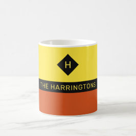 Taza De Café Nombre personalizado y muecas de monograma