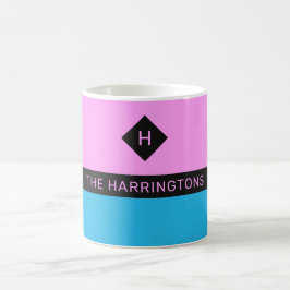 Taza De Café Nombre personalizado y muecas de monograma