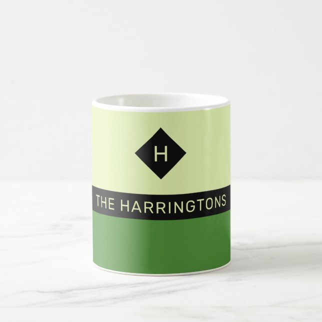 Taza De Café Nombre personalizado y muecas de monograma (Centro)