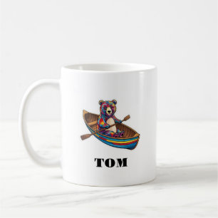 Taza De Café Nombre personalizado y oso remo personalizado