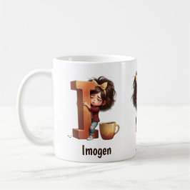 Taza De Café Nombre Personalizado & Yo Soñolienta Mañana Plaid 