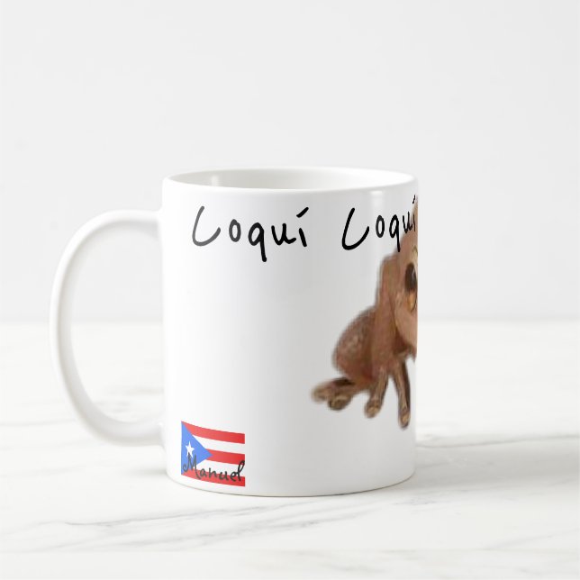 Taza De Café Nombre Personalizar Bandera de Puerto Rico (Izquierda)