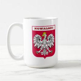 Taza De Café Nombre polaco del personalizado del escudo de