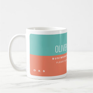 Taza De Café Nombre profesional del salmón Verde azulado ligero