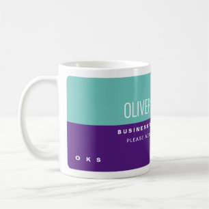 Taza De Café Nombre profesional ligero Verde azulado real púrpu
