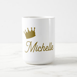 Taza De Café Nombre Propio Creativo Moderno Color Dorado Script