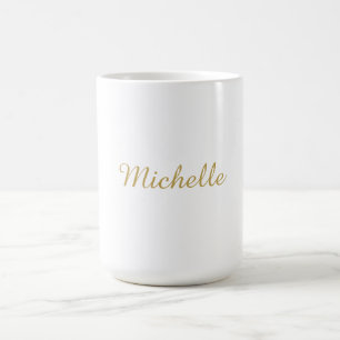 Taza De Café Nombre Propio Creativo Moderno Color Dorado Script