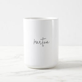 Taza De Café Nombre propio Exclusivo Elegante Simple Caligrafía