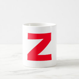 Taza De Café Nombre propio manuscrito monogramado rojo inicial