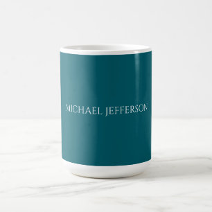 Taza De Café Nombre propio plano oscuro personalizado color azu