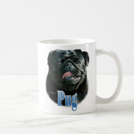 Taza De Café Nombre Pug (negro)