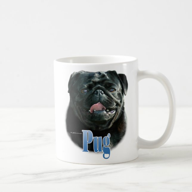 Taza De Café Nombre Pug (negro) (Derecha)