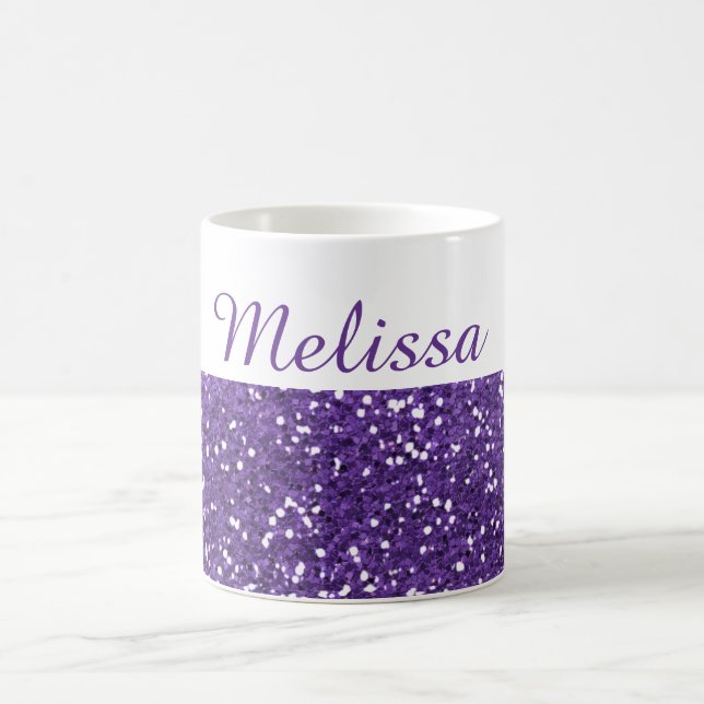 Taza De Café Nombre púrpura de moda del personalizado del (Centro)