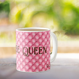 Taza De Café Nombre, Reina del café, tazón de café rosado