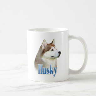 Taza De Café Nombre rojo del husky siberiano