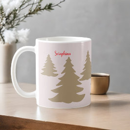 Taza De Café Nombre simple árbol de oro mono y neutro